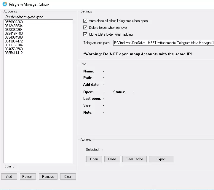 Telegram Multi Manager (tdata) – Quản lý số lượng lớn tk, tiết kiệm dung lượng ổ cứng